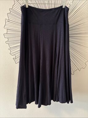 Coldwater Creek Fit & Flare Midi Skirt Deep Navy Blue Size M 10/12